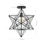 Jonathan Y Ava 14.5" 1-Light Farmhouse Bohemian Iron/Glass LED Semi Flush Mount, Black/Clear JYL9923A - alternate 9