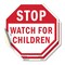Signmission Stop Watch For Children, 4 inch X 4 inch, Vinyl Decal, 2PK OC-D-2PACK-4-36 - alternate 1
