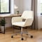 Homeroots Beige and Silver Upholstered and Steel Adjustable Swivel Rolling Office Chair 568083 - alternate 1