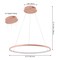 Jonathan Y Brice 23.75" Modern Contemporary Metal Round Dimmable Integrated LED Pendant, Matte Pink JYL7203B - alternate 11