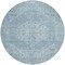 Homeroots 8' Sky Blue And Ivory Round Oriental Washable Indoor Outdoor Area Rug 603823 - alternate 9