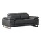 Homeroots 71in Dark Gray And Silver Genuine Leather Loveseat 329679 - alternate 6
