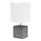 Homeroots 12" Gray Ceramic Square Table Lamp With White Shade 643293 - alternate 4
