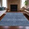 Homeroots 5' X 8' Blue And Ivory Geometric Washable Indoor Outdoor Area Rug 630490 - alternate 8