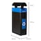 Commercial Zone Products Avante Series 30 Gallon Narrow Black Recycling Container w/ Canopy 7873N304A - alternate 3