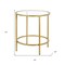 Homeroots 22" Brass And Clear Glass And Steel Round End Table 543828 - alternate 8