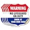 Signmission Pool Warning Shield Sign No Lifeguard On, 6 inch X 6 inch, Vinyl Decal, 5PK SHI-D-5PACK-6-432 - alternate 1