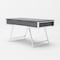 Homeroots 63" Gray and Silver Writing Desk With Three Drawers 482422 - alternate 7