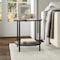 Homeroots 22" Black And Clear Glass And Steel Round End Table With Shelf 544199 - alternate 8