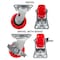 Hyw Products Heavy Duty Caster Set 4in Polyurethane on Plastic Wheels, 2 Swivel & 2 Swivel with Brake, 4PK 40-40S-A1-PU-2,40-40S-A1-PU-TB-2 - alternate 4