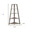 Homeroots 60" Taupe Wood Four Tier Corner Bookcase 332800 - alternate 5