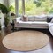 Homeroots 8' Salmon And Ivory Round Abstract Washable Indoor Outdoor Area Rug 587424 - alternate 6