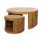 Homeroots Set of Two Walnut Solid Wood Round Distressed Solid Nested Coffee Tables 605988 - alternate 9