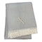 Homeroots 55" X 70" Gray White Herringbone Cotton Blend X Initial Throw Blanket with Tassels Embroidery 655547 - alternate 5