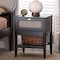 Baxton Studio Shirin Mid-Century Beige Fabric and Black Wood 1-Drawer Nightstand 255-14149-ZORO - alternate 8