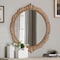 Baxton Studio Caitlin Antique Gold Finished Wood Round Accent Wall Mirror with Carved Leaf Border 254-14113-ZORO - alternate 4