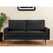 Homeroots 69" Black Velvet Sofa With Dark Brown Legs 543716 - alternate 1