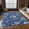 Homeroots 3' X 5' Navy Blue And Gray Floral Washable Indoor Outdoor Area Rug 589482 - alternate 7