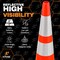 Xpose Safety 28 Inch Orange Slim Line Traffic Cones Heavy Duty 10lb with 6in and 4in Collars, DOT Approved, 24PK AOTC28SL-64-10L-24-X - alternate 7