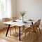Homeroots 73" White and Black Stone and Steel Dining Table 535192 - alternate 4