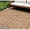 Homeroots 5' X 8' Copper And Beige Geometric Washable Indoor Outdoor Area Rug 596016 - alternate 1