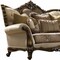 Homeroots 74in Tan And Brown Velvet Damask Curved Loveseat and Toss Pillows 515717 - alternate 5