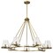 Nuvo Valentine, 7 Light Chandelier, Vintage Brass Finish, Hammered Glass 60/8269 - alternate 1