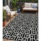 Homeroots 5' X 8' Black And Ivory Geometric Washable Indoor Outdoor Area Rug 594834 - alternate 1