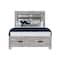 Homeroots Gray Ribbed Texture Wood And Faux Leather Full Bed Frame With Two Drawers 564733 - alternate 6