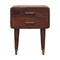 Homeroots 22" Brown Solid Wood Two Drawer Nightstand 701713 - alternate 1