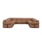 Homeroots Chestnut Italian Leather Power Reclining U Shaped Eight Piece Corner Sectional With Console 634686 - alternate 1