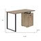 Homeroots 47" Taupe and Black Wood and Metal Sled Computer Desk 489906 - alternate 9