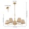Jonathan Y Libby 30" 5-Light Modern Coastal Sleek Woven Rattan/Iron LED Chandelier, Gold Painting/Light Brown JYL1611A - alternate 9