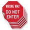 Signmission Wrong Way Do Not Enter, 6 inch X 6 inch, Vinyl Decal, 5PK OC-D-5PACK-6-345 - alternate 1