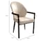 Leisuremod Opaline Series Elegant Wooden Dining Chair in Black Velvet and Taupe OC24BLTP - alternate 9