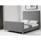 Homeroots Gray Solid Wood Queen Upholstered Velvet Bed 544766 - alternate 1