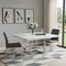 Homeroots 59" White and Silver Wood and Metal Pedestal Base Square Dining Table 555175 - alternate 5