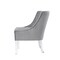 Homeroots 28" Light Gray And Clear Velvet Side Chair 533889 - alternate 6
