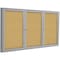Ghent Enclosed Cork Bulletin Board 36x72", 3 Door PA33672K - alternate 1
