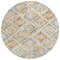 Homeroots 8' Ivory And Cream Round Geometric Washable Indoor Outdoor Area Rug 609138 - alternate 9