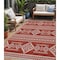 Homeroots 5' X 8' Red And Ivory Southwestern Washable Indoor Outdoor Area Rug 593715 - alternate 1