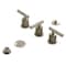 Kingston Brass Three-Handle Bidet Faucet with Knurled Handle and Brass Pop-Up, Brushed Nickel KB6328KNL - alternate 1