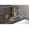 Kingston Brass Two-Handle Wall Mount Bridge Kitchen Faucet, Polished Brass KS2442BAL - alternate 6