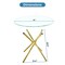 Fab Glass And Mirror 36in Flat Round Hydra Breakfast Table, Clear 1/2in Thick Glass Dining Table Round with Gold Finis DT-0136-GD - alternate 6