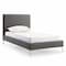 Homeroots Gray and Dark Gray Wood And Faux Leather Twin Bed Frame 486091 - alternate 1