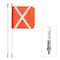 Safetywhips Warning Whip Heavy Duty Whip with Flag, White Whip, Orange Flag, White Reflective X, 96 Length SW08QDNP2-XW - alternate 1