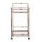 Homeroots Champagne Metal And Mirrored Glass Rolling Bar Cart With Wine Storage 402581 - alternate 9