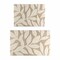 Lavish Home 2PC Bathroom Rug Set 100% Cotton Bath Mats w/ Textured Botanical Leaf Print for Boho Bathroom Decor ST-BATH5-BN - alternate 1
