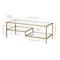 Homeroots 45" Gold Glass And Steel Coffee Table With Two Shelves 523329 - alternate 9