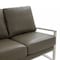 Leisuremod Jefferson Contemporary Leather Sofa with Silver Frame, Grey JAS77GR-L - alternate 7
